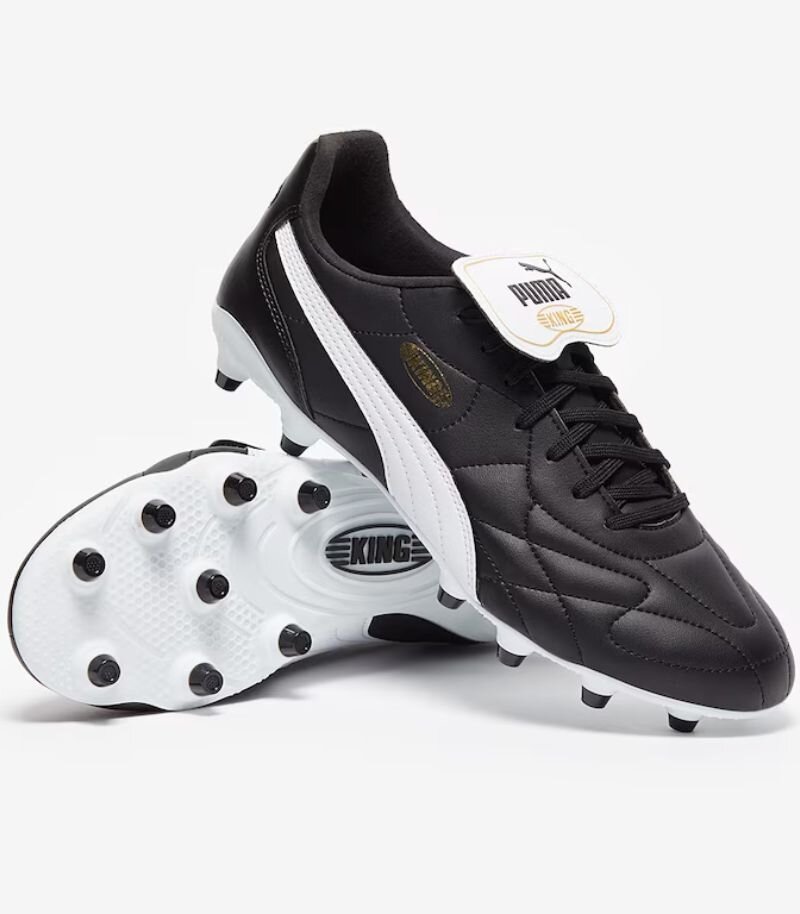 puma king top football boots in black and white
